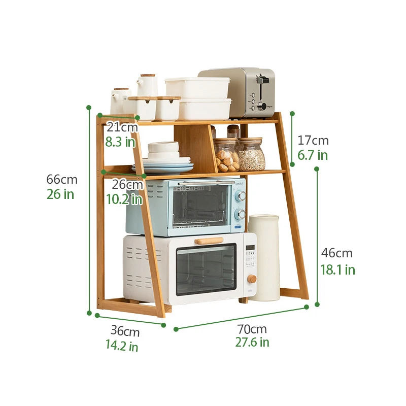 

3-tier Multifunction Bamboo Microwave Oven Shelf Rack Kitchen Tableware Storage Shelves Home Organizer Storage Rack Holder
