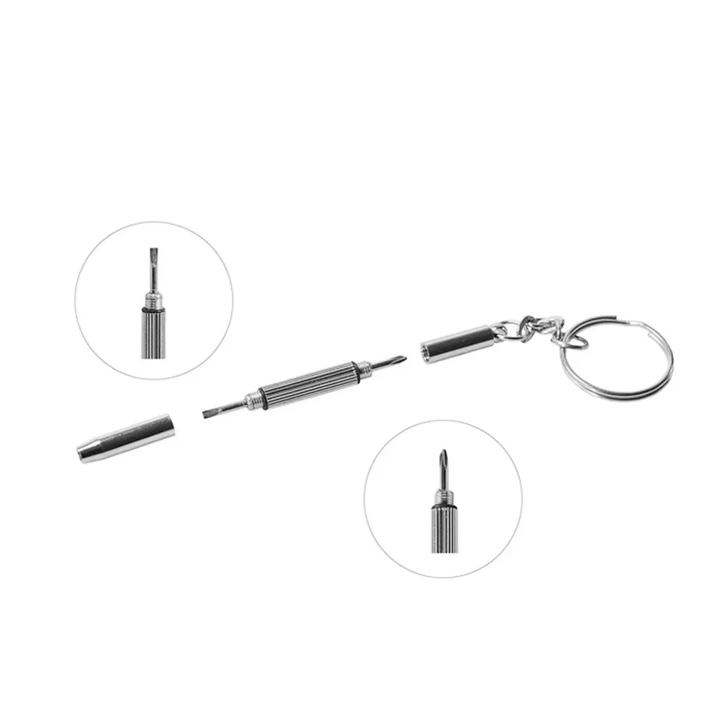 

Multifunction Eyeglass Screwdriver Mini Hand Tool 3-in-1 Eyeglass Screwdriver Sunglass Watch Repair Kit with Keychain
