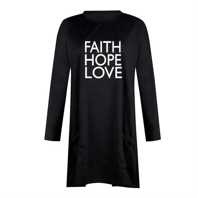 

FAITH HOPE LOVE Letters Print Long Sleeve Casual Pocket Hoodies For Women Hoodies Women Sweatshirts Femmes Kawaii Pattern Cute