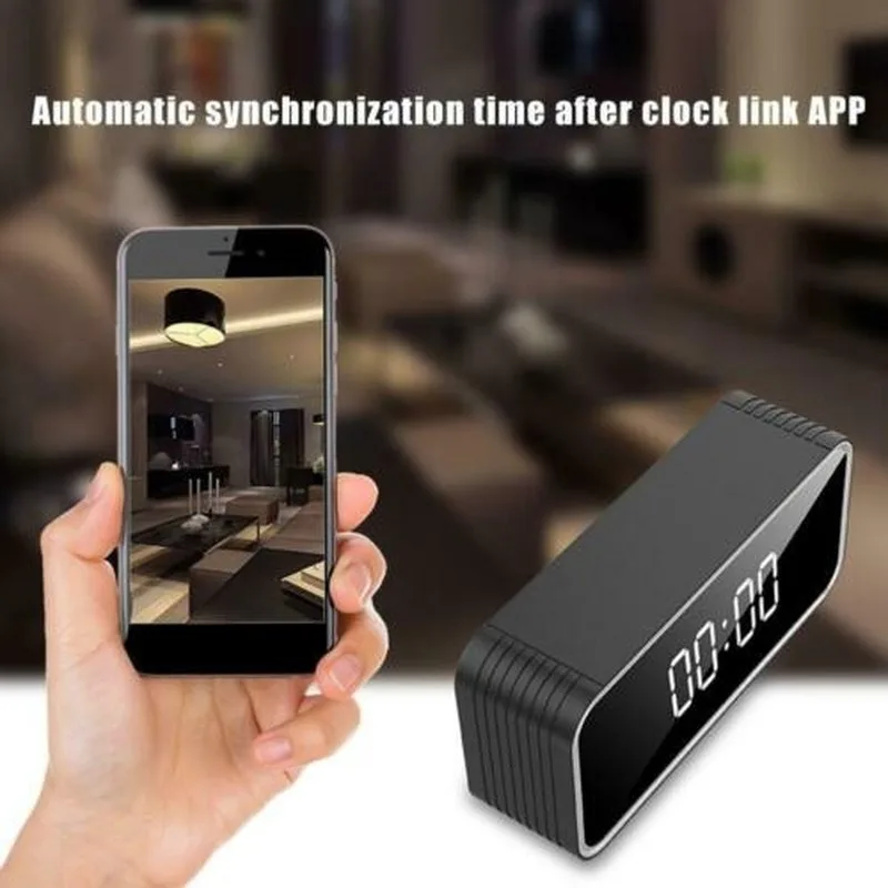 WIFI Clock Camera HD 1080P Support Max 128GB Memory Card 6M Detect Distance AVI Video Home Security Monitor | Электроника