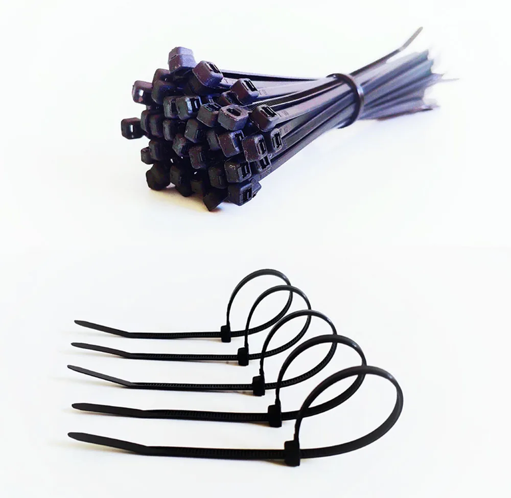 

Plastic Nylon Wire Cable Zip Ties Self-Locking cable ties 100pcs Black white Cable Ties Fasten Loop tie Organiser Fasten Cable