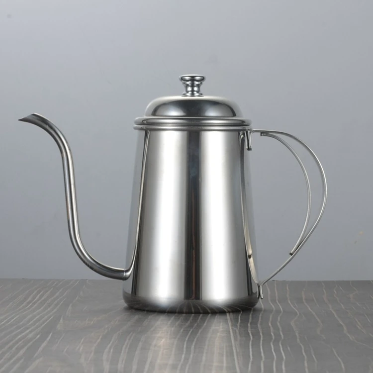 

650ml Gooseneck Long Mouth Coffee Pot Stainless High Capacity Hand Coffee Maker Europe Milk Pot Coffee Maker Coffeeware DA60KF