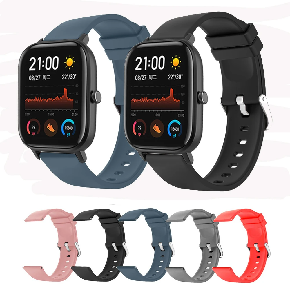 

Smart Watch Band For Amazfit Bip S Lite/Bip U Pro Silicone 20mm Replacement Wrist Strap For COLMI P8/P8 Plus Mix Sport Bracelet