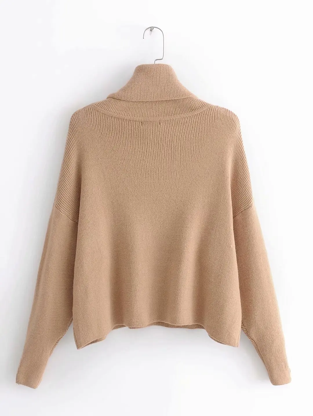 Женская Весенняя Осенняя однотонная водолазка свитер женский свободный пуловер