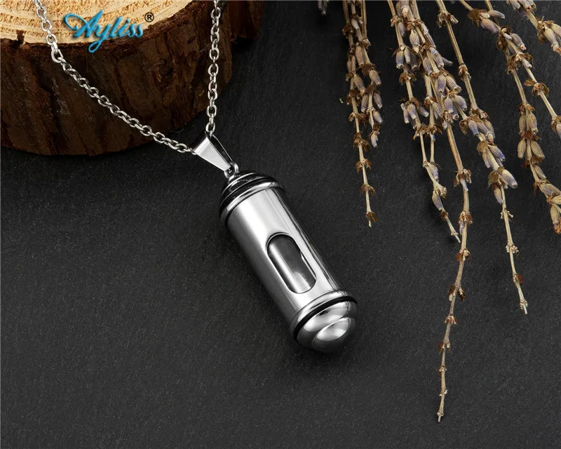 Ayliss ожерелье с подвеской из нержавеющей стали стеклянная трубка открывающаяся