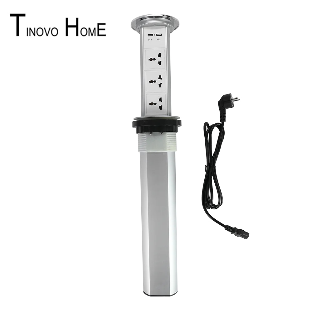 Online Universal Power Desktop Buchse/touchscreen Intelligente Elektrische Eine Taste Hebe Versteckte Küche BUCHSE/USB Lade 5V