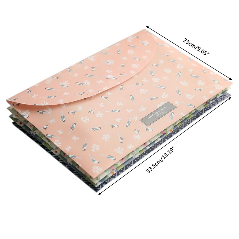

Durable Folder Snap Floral File Bag Paper A4 School Stationery Office Supplies