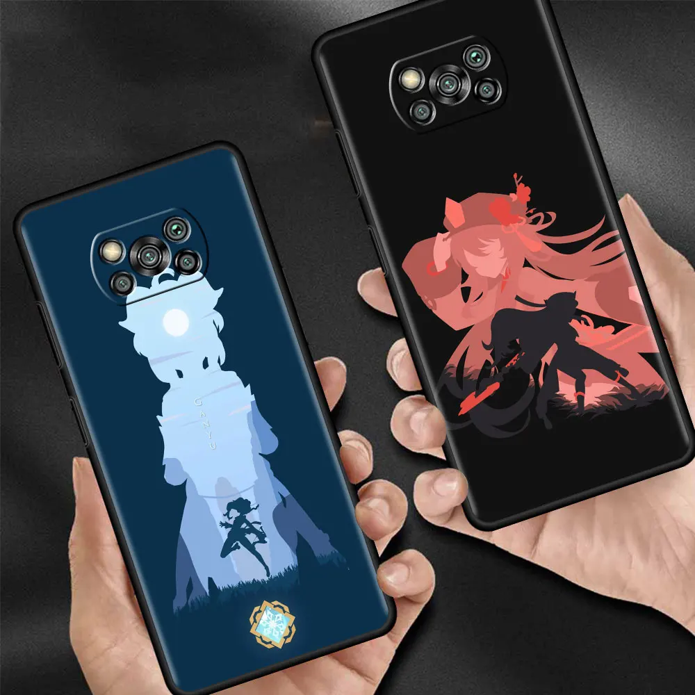 genshin impact anime case for xiaomi mi poco x3 nfc m3 pocophone f1 f3 gt redmi k40 pro for mi 10t pro capa phone cover free global shipping