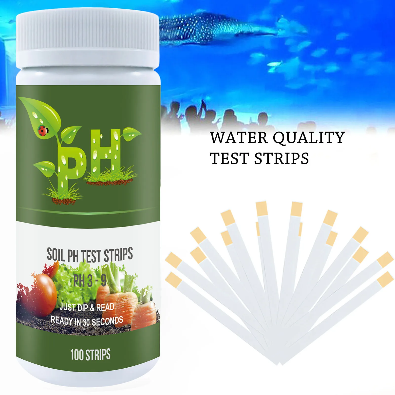 

100 Pcs Water PH Tester Paper Soil Ph Value Test Strip Aquarium Swimming Pool Hydroponics Measuring Instrument