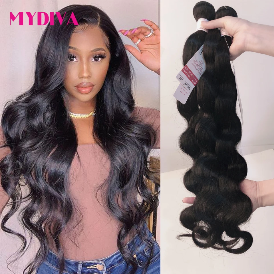 Волнистые бразильские волосы волнистпряди 30 32 34 36 38 40 дюймов 100% человеческие