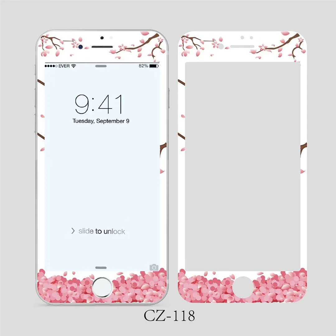3D закаленное стекло для iPhone 7 8 6 6s plus защитная пленка экрана с рисунком цветов и