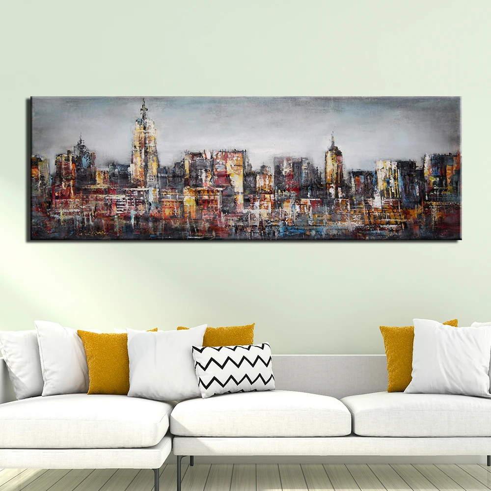 

1 Panel Abstract Picture Canvas Wall Art Vintage City Oil Painting Landscape Poster And Prints Wall Picture For Living Room
