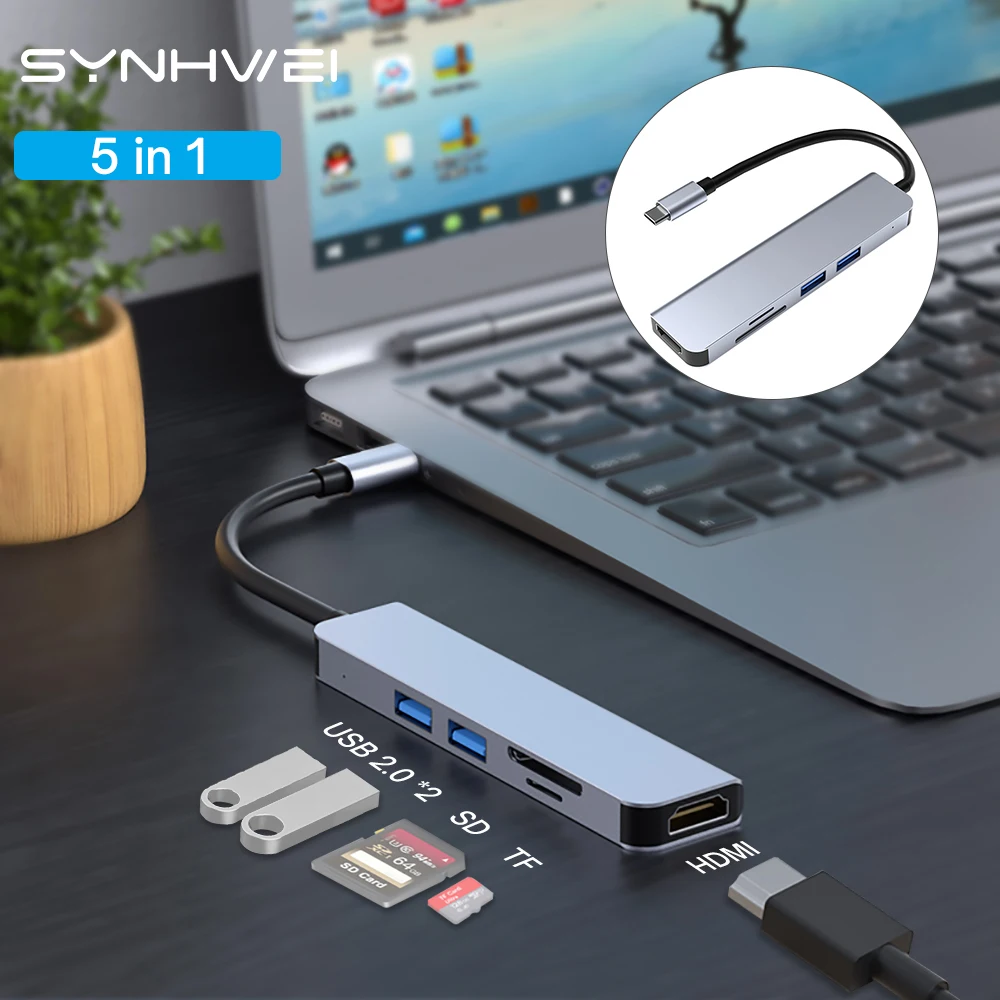 

5 в 1 USB C концентратор адаптер для USB 3,0 HDMI док-станция для MacBook USB Type C разделитель аксессуары для ноутбука для Nintendo Switch