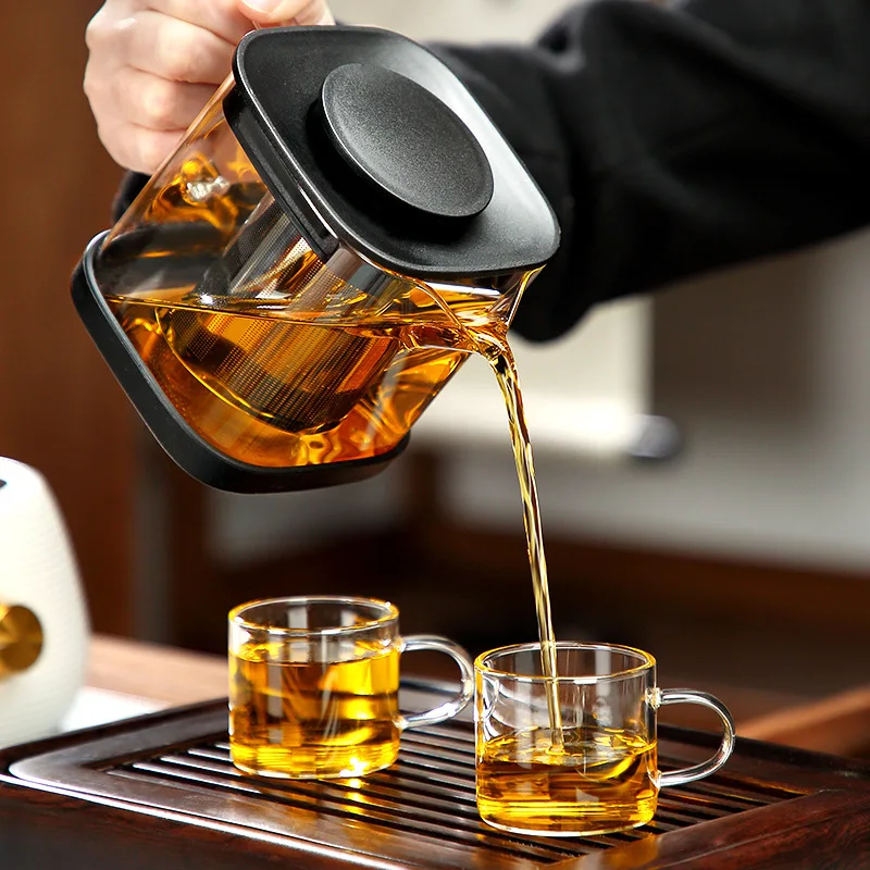 

High boron glass teapot household transparent elegant cup filter liner tea maker tea separation teacup set Kung Fu tea set