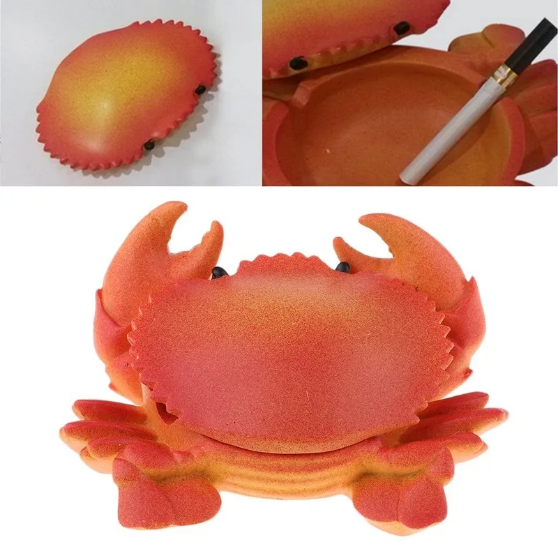 

Пепельница в форме краба с крышкой, креативная Бытовая пепельница, поднос для сигарет, курительная пепельница, настольное украшение для гос...