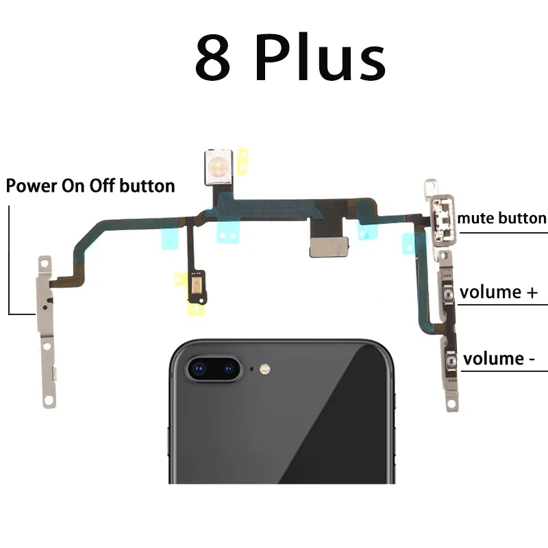 Кнопка включения и выключения громкости клавиша лента гибкий кабель для iPhone 7 8 Plus