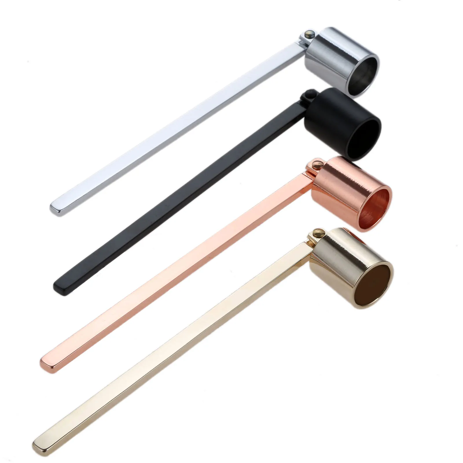 Stainless Steel Candle Snuffer Flame wick tool oil lamp dipper Extinguish Trimmer cutter 19cm put off Rose Gold Black Silve