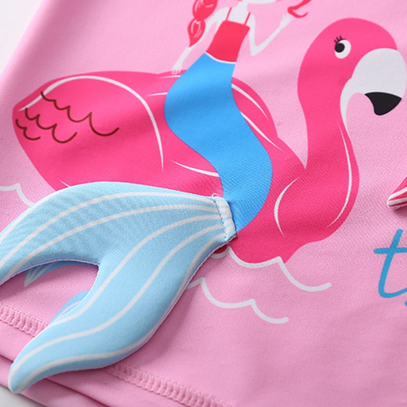 Swimsuit for Girls Two Piece Unicorn Mermaid Swimwear Child Long Sleeves Toddler Infant Baby Girl Bathing Suit Rash Guard Kids