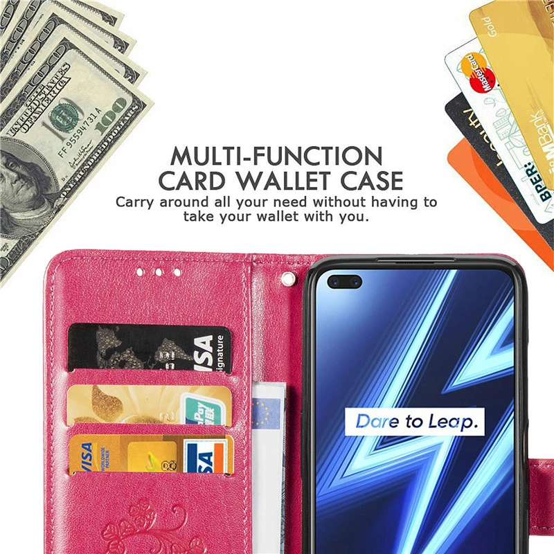 For Cover Oppo Realme 6 Pro Case Luxury Flip Magnetic Leather Phone Bag 6.6&quot | Мобильные телефоны и аксессуары