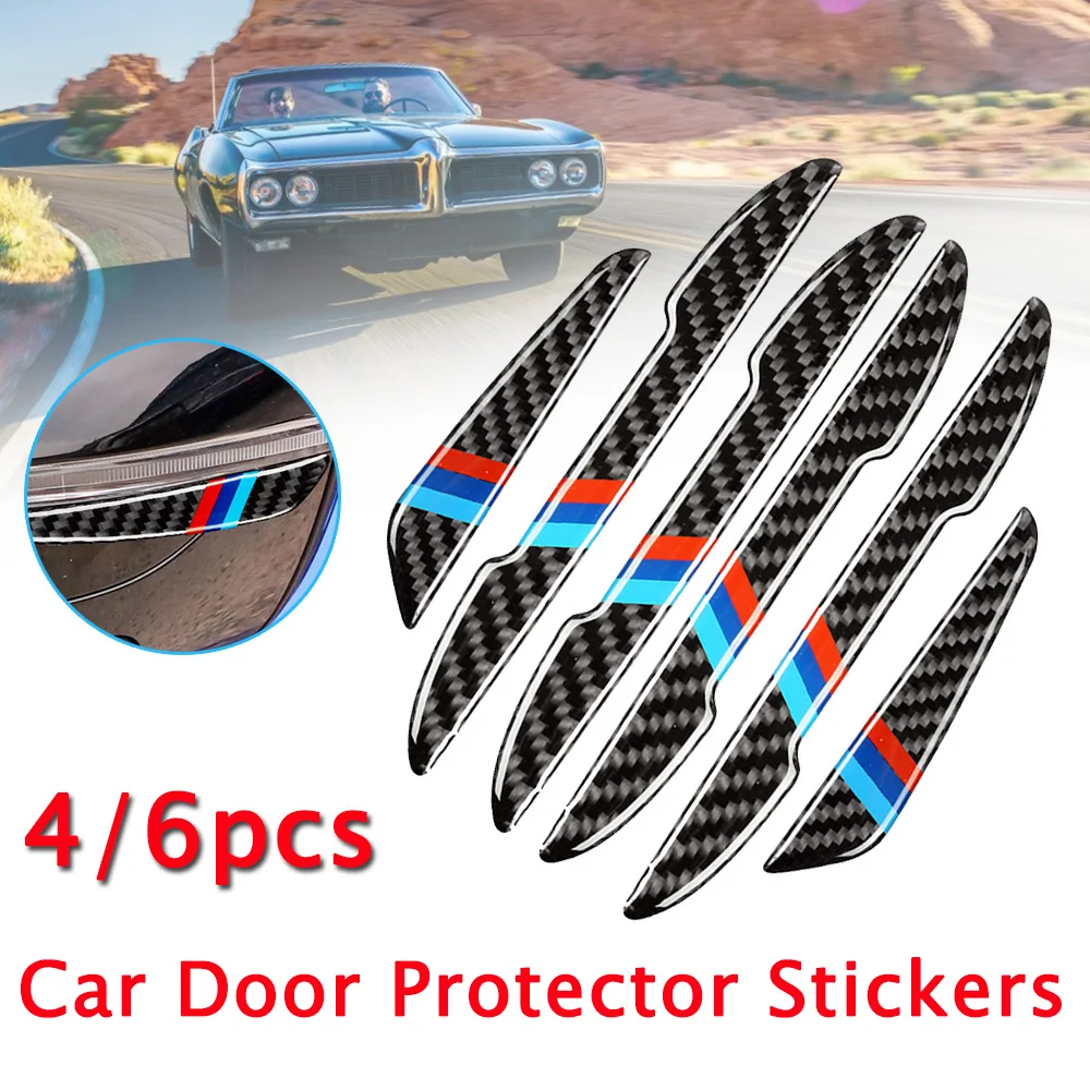 

6Pcs Car Door Protector Stickers Rearview Mirror Protection Sticker Carbon Fiber Car Door Strips Anti Scratch Sticker For BMW