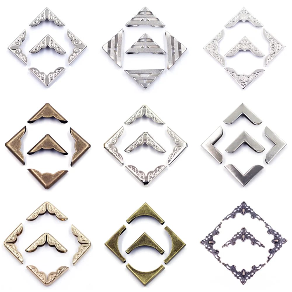 

50Pcs Corner Protector Brackets Albums Menus Book Scrapbooking Folders For Photo Frame Furniture Decorative DIY Findings