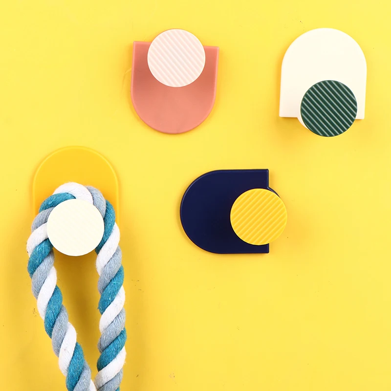 

4pcs/set Nordic Geometry Multifunctional Storage Hook Wall Mounted Sticker Set