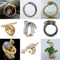 couples matching gothic accessories mens womans ring python series popular combination gold jewelry ring male anillos mujer