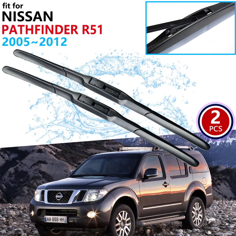 

Автомобильные стеклоочистители для Nissan Pathfinder R51 2005 ~ 2012, стеклоочистители переднего ветрового стекла, автомобильные аксессуары 2006 2007 2008 2009