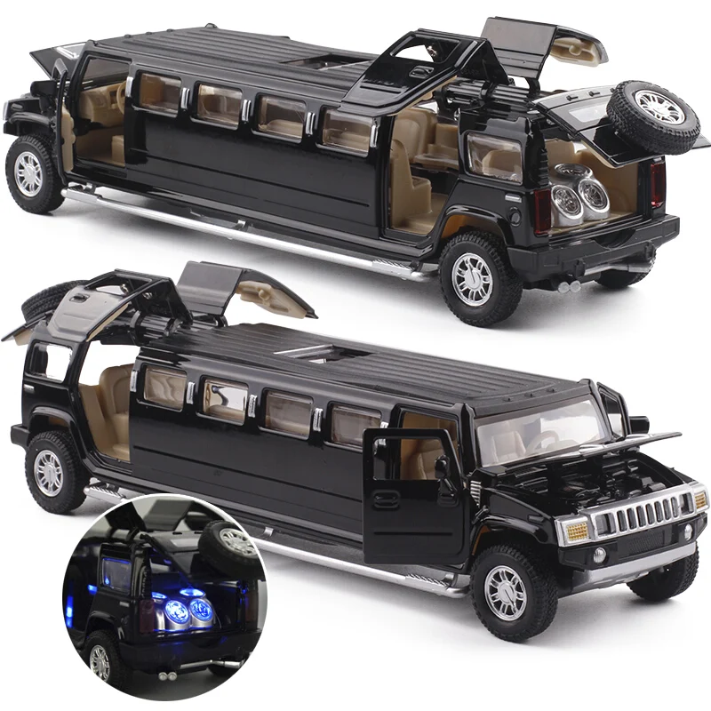 Высокая имитация 1:32 сплава hummer limousine Металл литье под давлением модель