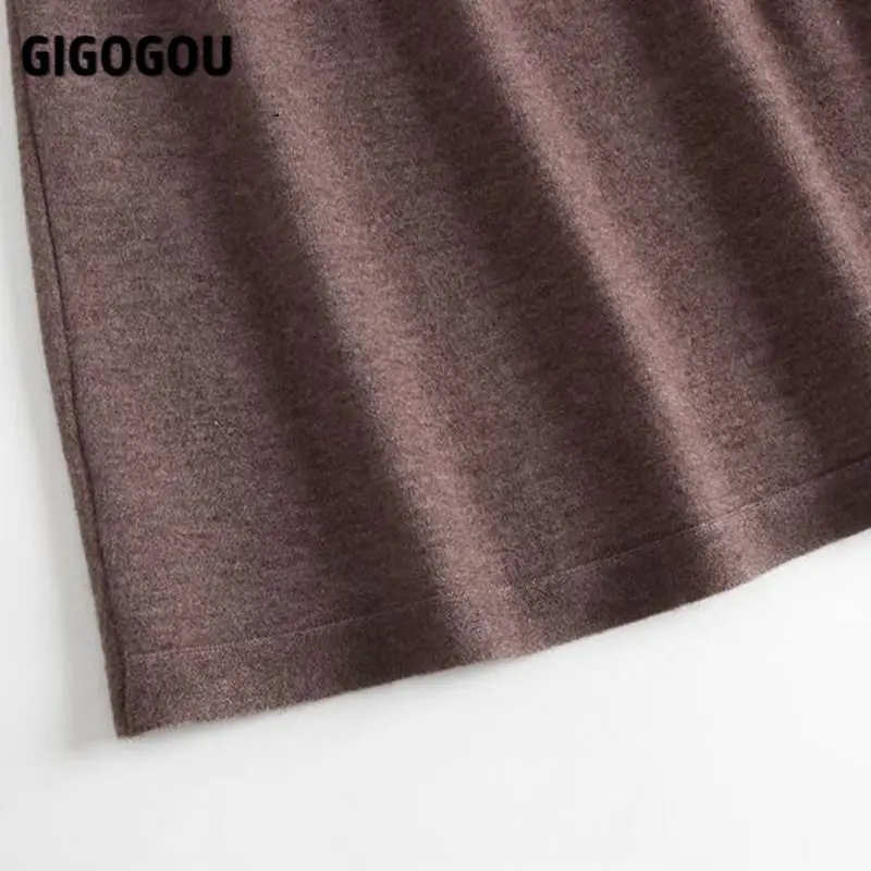 Женское платье-свитер GIGOGOU повседневное Свободное длинное трикотажное