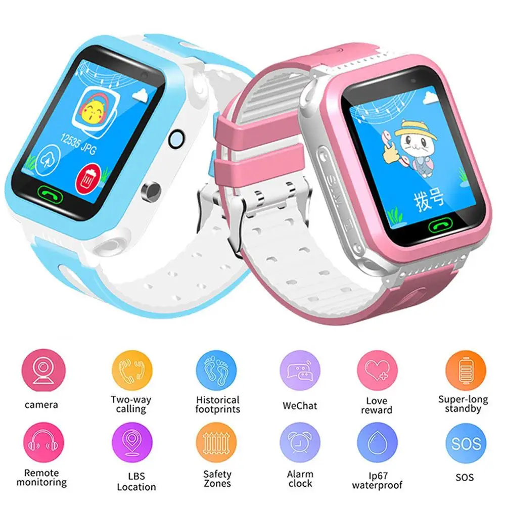 Для детей студентов дети сенсорный экран водонепроницаемый один ключ SOS gps камера