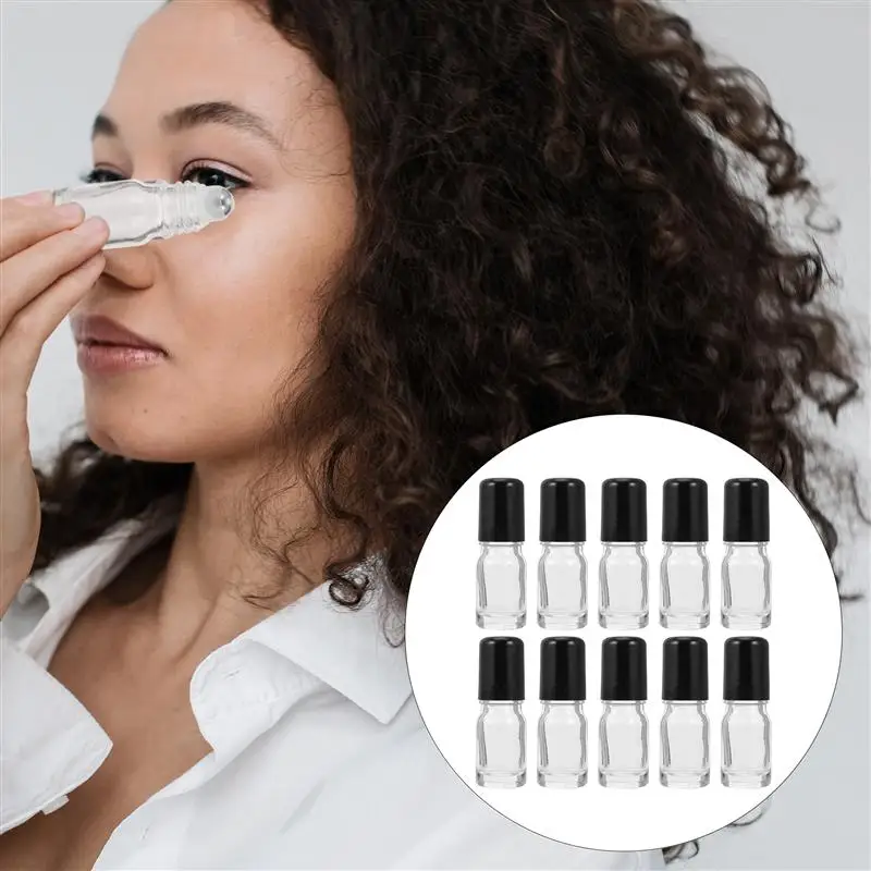 

25pcs Cosmetic Perfume Portable Roll-on Transparent Vials Bottles for Travel DIY