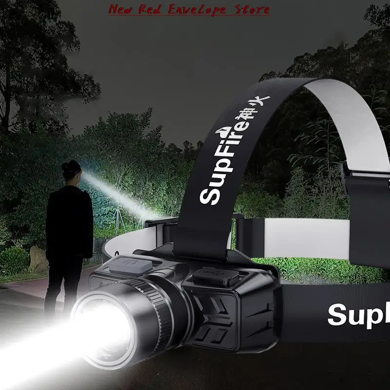 

New High Quality Led Headlamp Flashlight Built-in Rechargeable 2400mah Battery