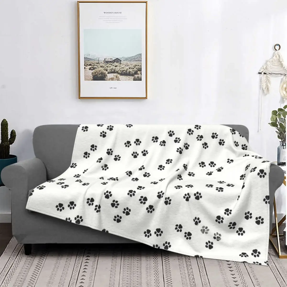 

Dachshund Dog Silhouette Blanket Cute Modern Stitch Soft Portable Flannel Throw Blankets For Sofa Room