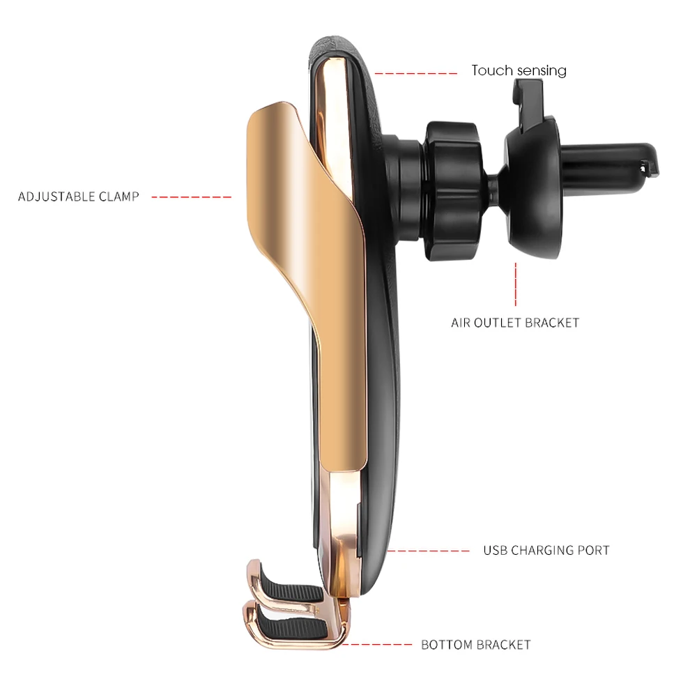Автоматическое зажимное автомобильное беспроводное зарядное устройство Kebidu R1 10
