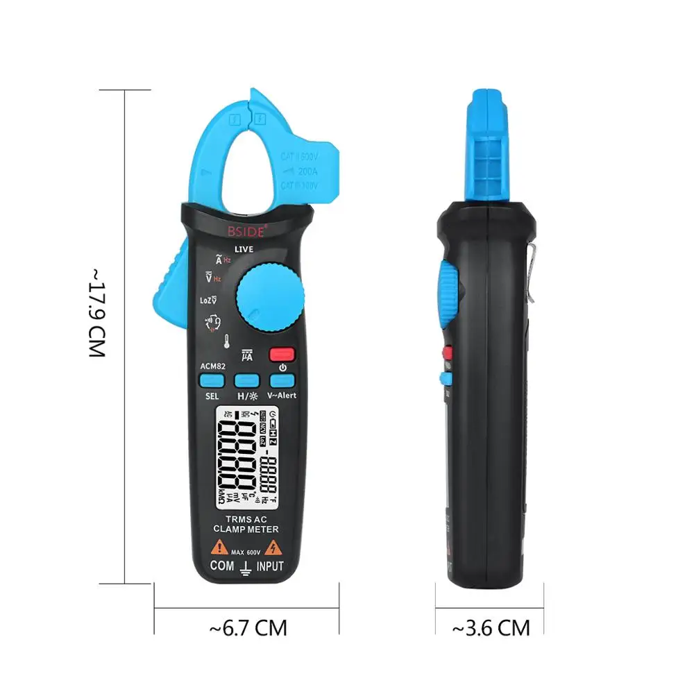 Высокоточный токоизмерительный клещи BSIDE ACM82 с автоматическим диапазоном True RMS