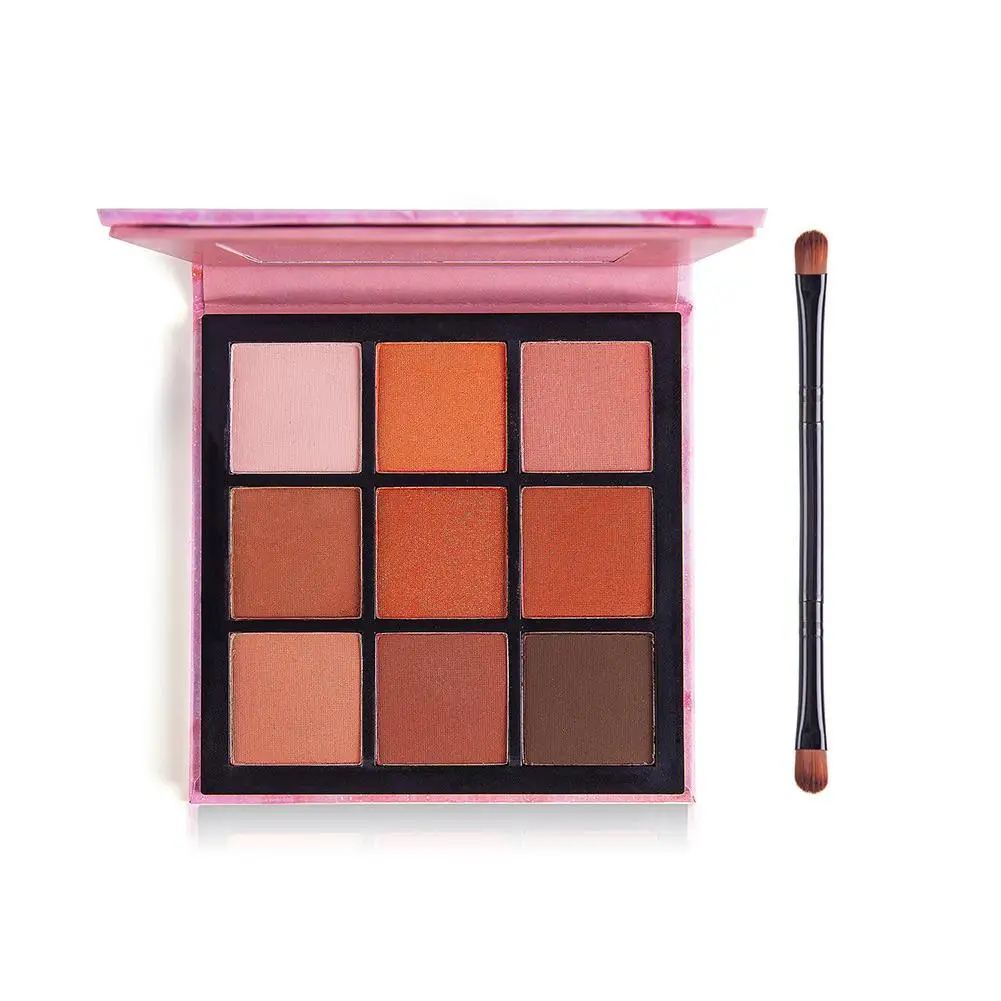 9 Цвета Shimmer МАТОВЫЕ тени для век палитра макияжа кисточки пигментированные