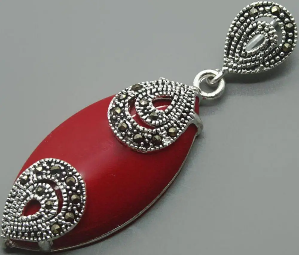 Модные ювелирные изделия бесплатная доставка серебро 925 пробы Красный коралл