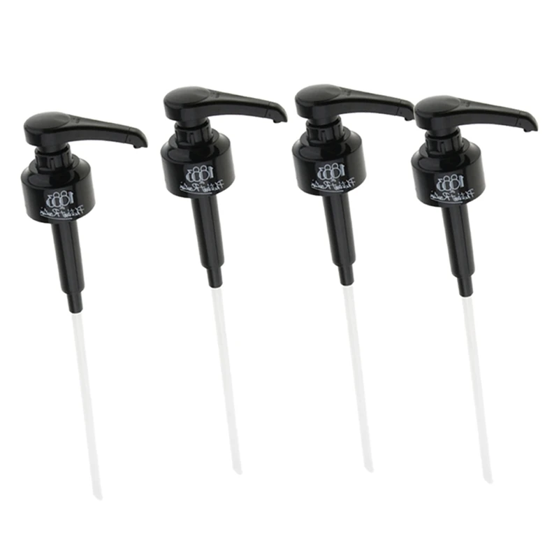 

4 Pcs Coffee 1 Liter Dispenser Syrup Pump Black Liquid Dispenser for Monin Syrup 10Ml Juice Bottle Dispenser Pump