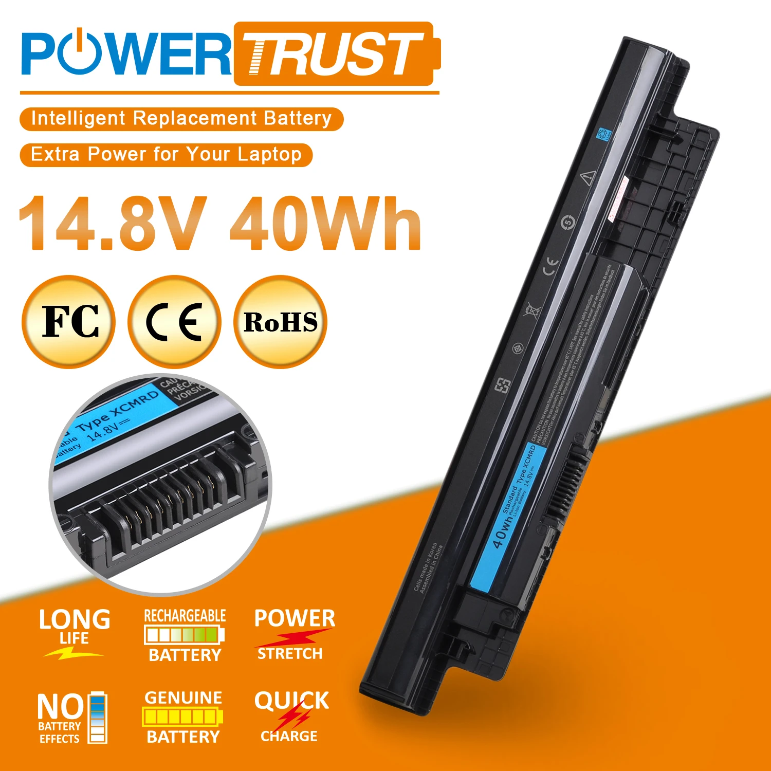 Аккумулятор для ноутбука 3421 в 40 Вт ч DELL Inspiron 14 8 3721 5421 5521 5721 3521 3437 3537 5437 5537 XCMRD Korea 4