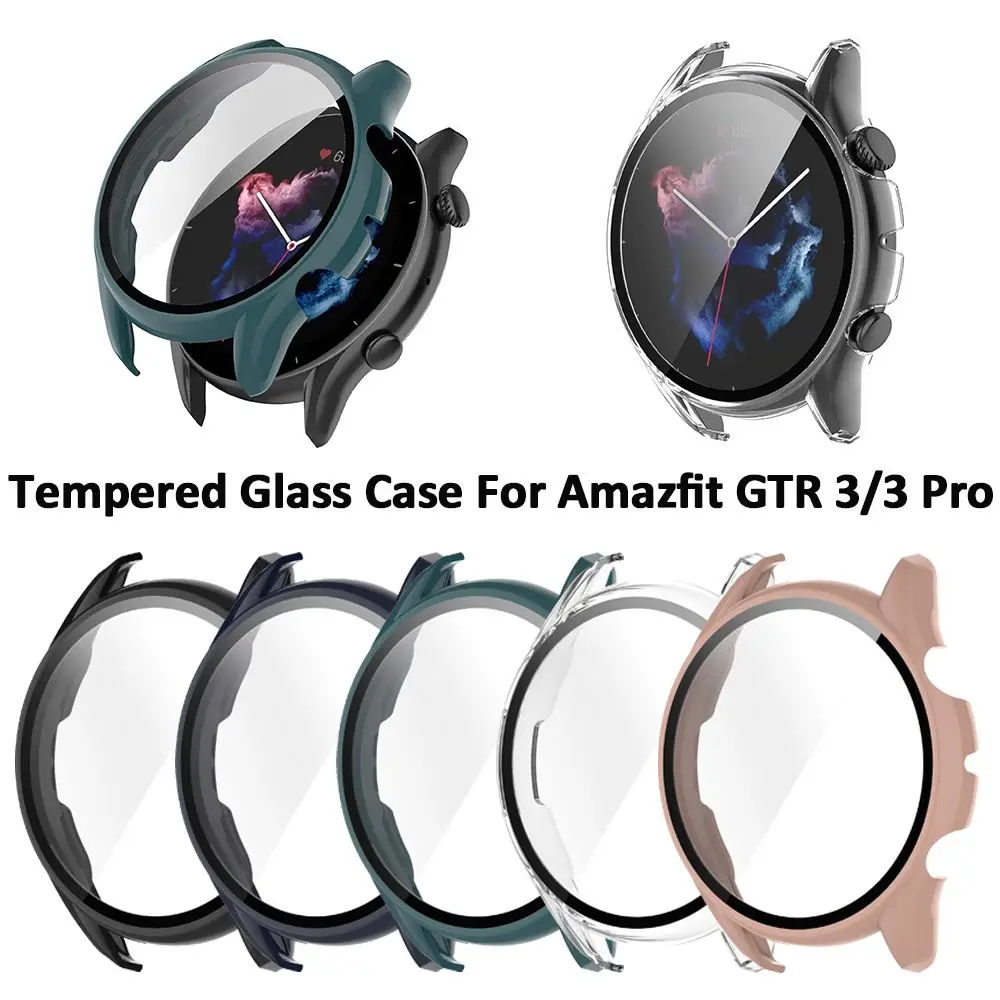 

Protective Case for Amazfit GTR 3 Pro GTR3 Tempered Glass Cover PC Shell Screen Protector Bumper Smart Watch Accessories