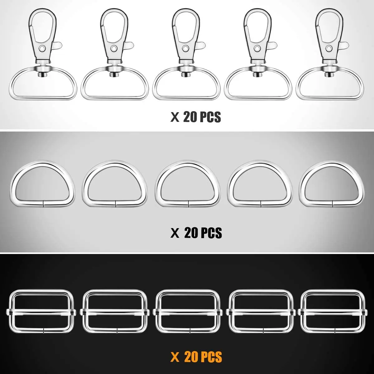 Металлический вращающийся брелок Крючки с d кольцами и скользящей пряжкой