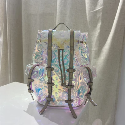 Colorful backpack 2020 summer new female bag colorful presbyopia transparent travel bag portable laser transparent bag
