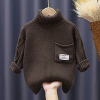 new boy pullover autumn winter cashmere thickened warm children knitted full sleeve sweater korean casual kids clothes 3 11 year