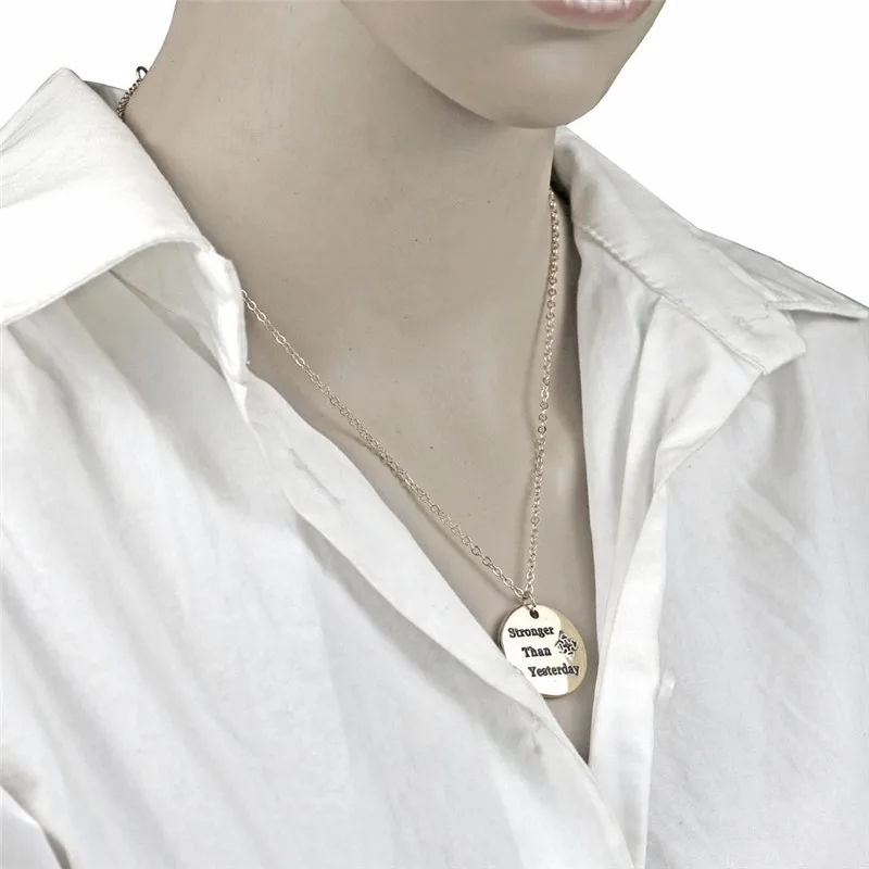 Вдохновляющее ожерелье с подвеской для тренировки фитнес-зал золотой цвет