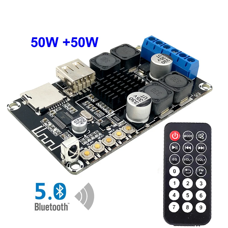 Плата усилителя TPA3116 2*50 Вт Bluetooth 5 0 цифровой усилитель мощности звука Hi-Fi стерео 2