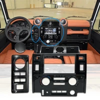 car styling tuning interior parts double din fascia kit for land rover defender glossy black matt black carbon look