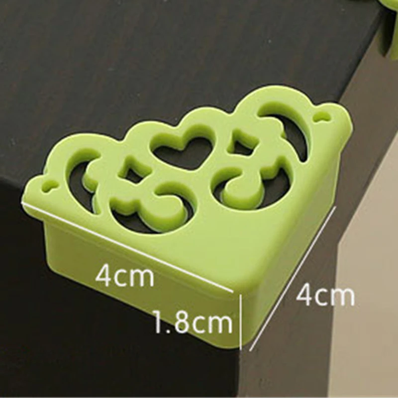 Protector de esquinas de seguridad para beb&eacute;s y ni&ntilde;os, Protector de bordes de seguridad suave con patr&oacute;n de flores huecas, para mesa y escritorio, 4 unids/set por juego-4
