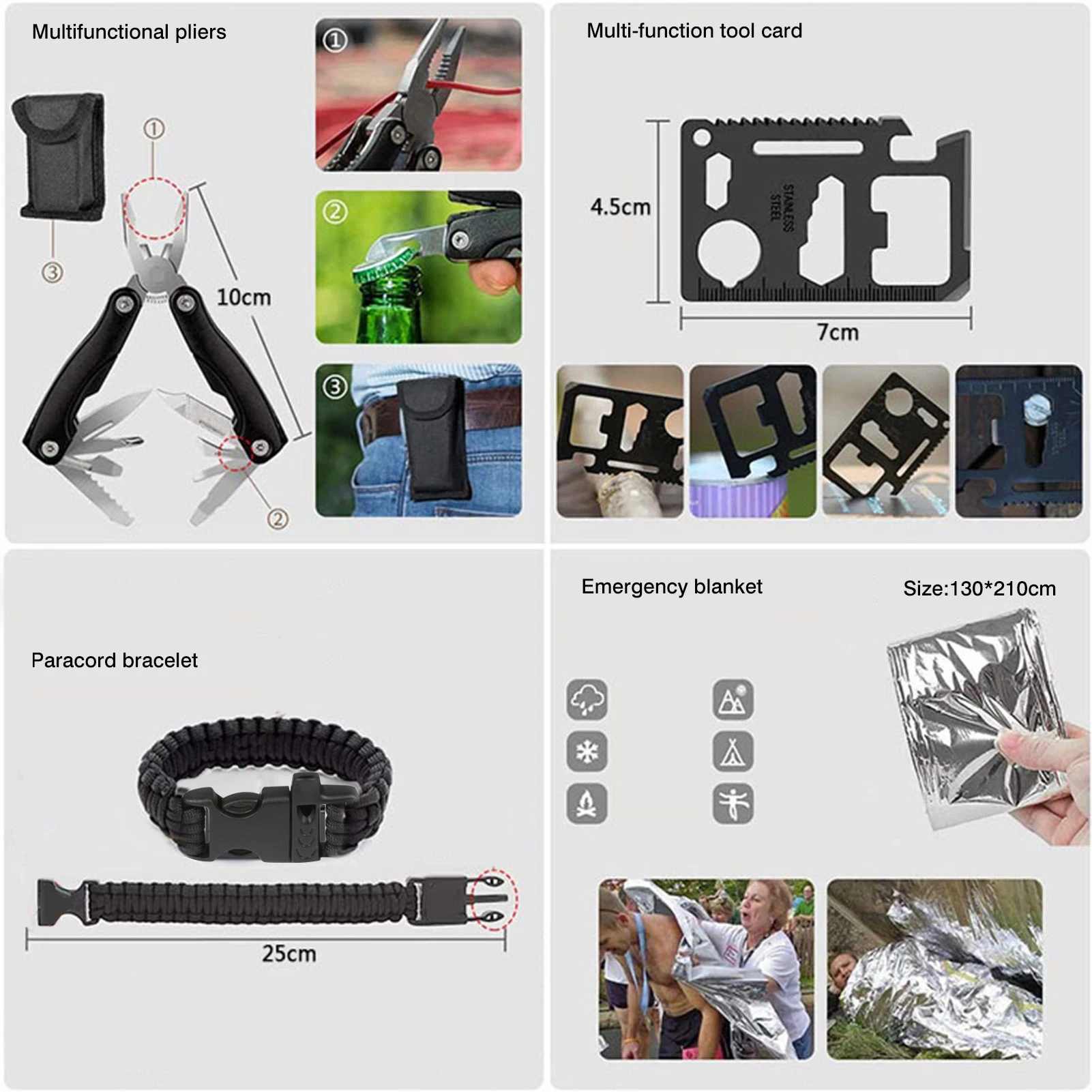 

First Aid Kit Outdoor Survival Tool Kit for Camping Hiking