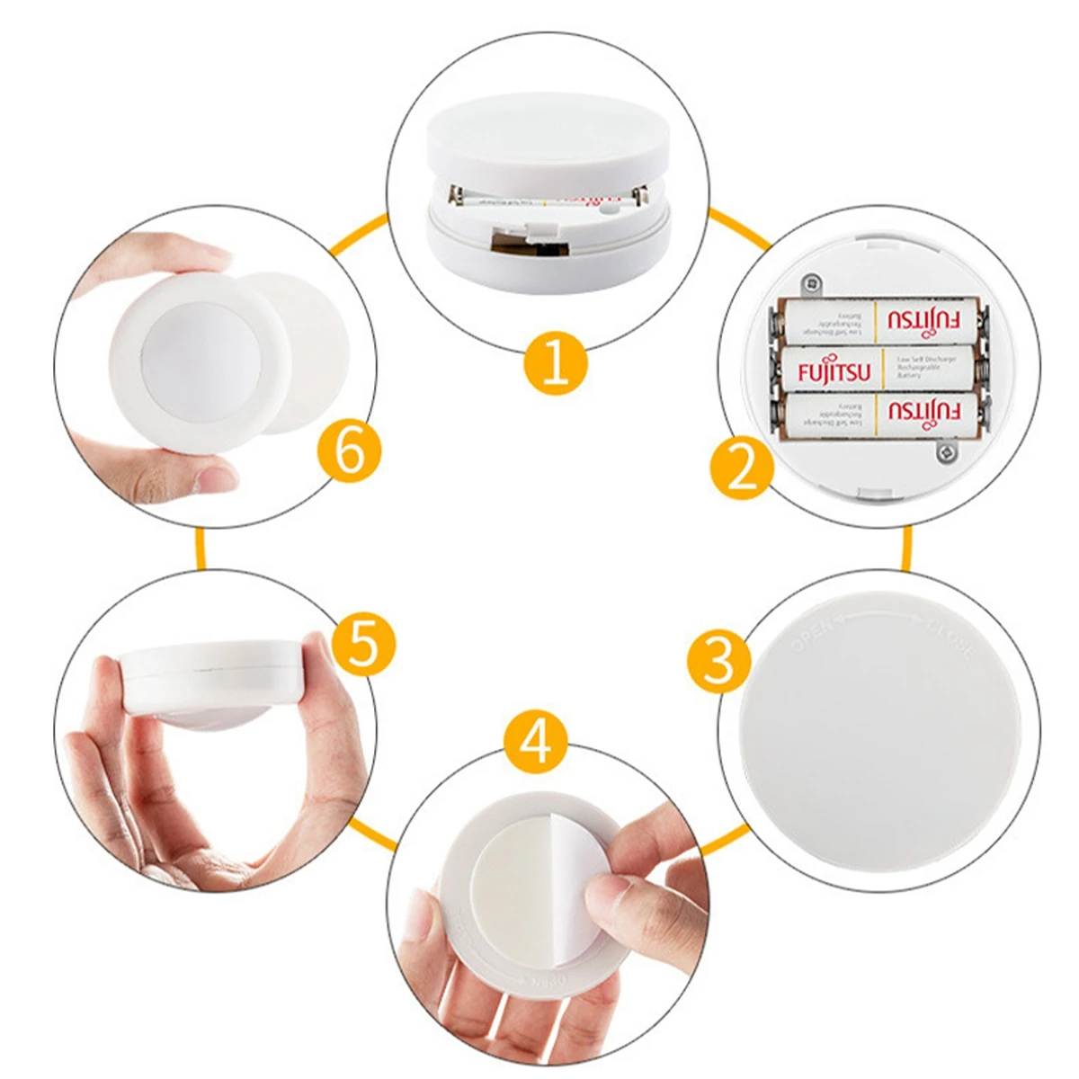 

16 Colors RGB LED Under Cabinet Light Wireless LED Puck Night Lamp Dimmable LED Closet Light Remote Control For Kitchen Cupboard